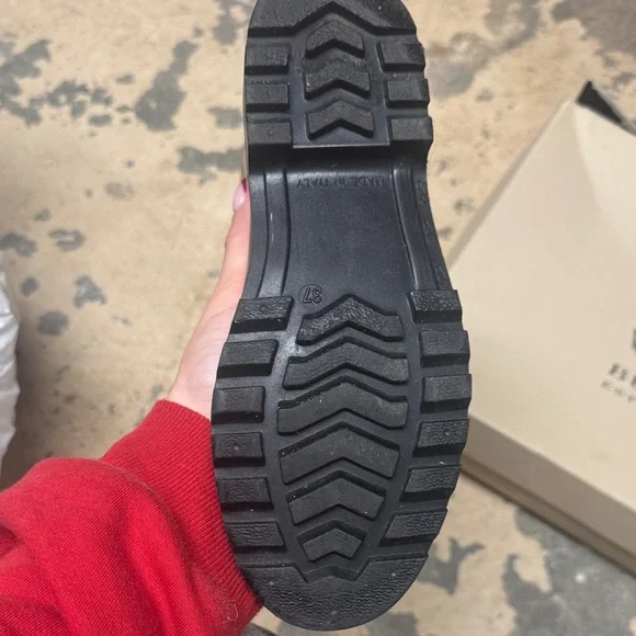 Burberry Beige and Black Checkered Boots - Picture 2 of 6